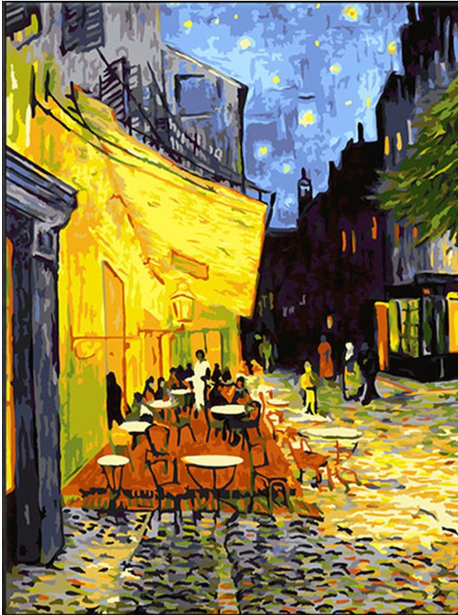Van Gogh & La Noche Estrellada - Pintura por Numero (50x40)