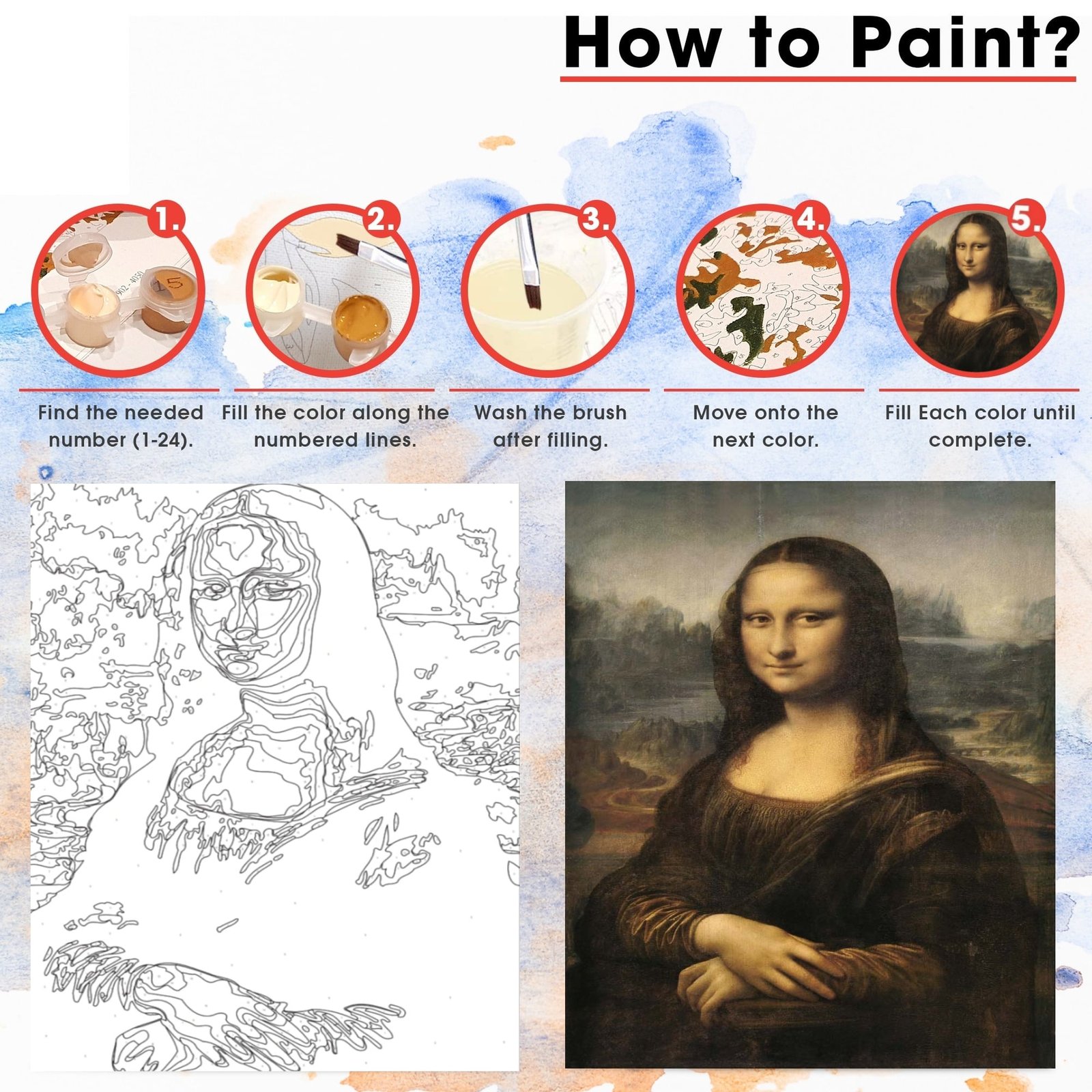 Mona Lisa - Leonardo Da Vinci - Pintar por números