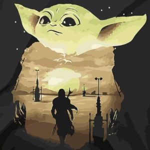 DonElton's Paint by numbers kit Baby Yoda painting